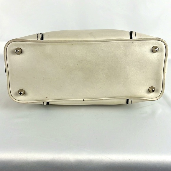 Coach Hamptons Classic Black and White Leather Hand Bag M3Q-9605 Zip Closure - Picture 8 of 16